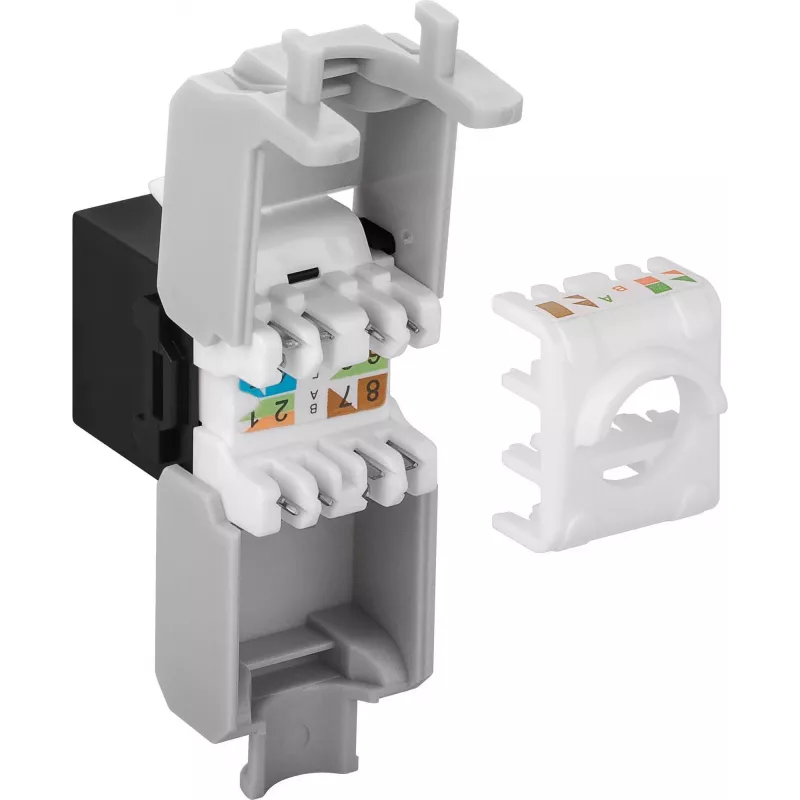 Conector de rede keystone DS-IT CAT6a UTP - sem ferramentas - preto (DS-KC-UTP6A-TL-1)