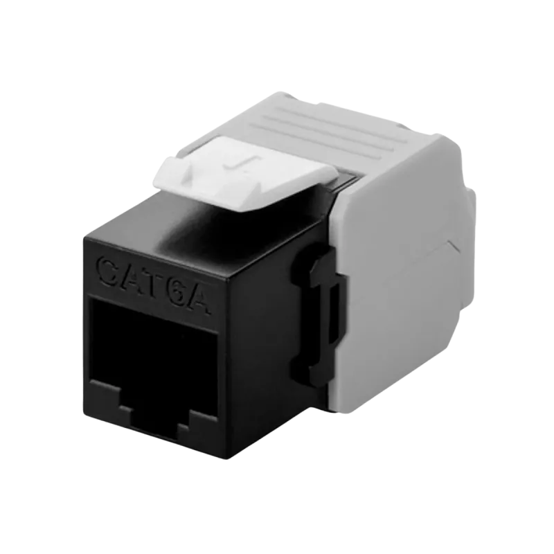 Conector de rede keystone DS-IT CAT6a UTP - sem ferramentas - preto (DS-KC-UTP6A-TL-1)