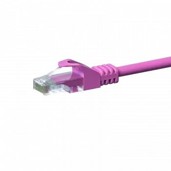 Cabo de rede patch DSIT CAT 5e U/UTP, 7,5 m, rosa, CCA, RJ45, 1 Gbps, 100 MHz