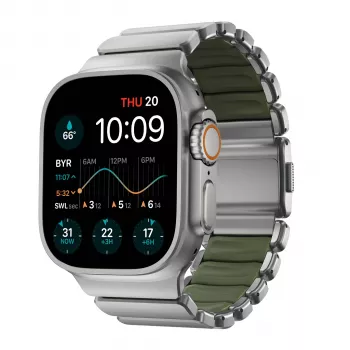 Nomad Stratos Bracelete Titânio Natural 49mm Forest