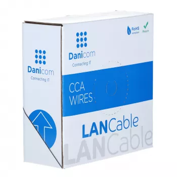 Cabo de instalação de rede DSIT CAT6 S/FTP em cobre sólido, 100m, cinzento