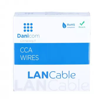 Cabo de rede exterior DSIT CAT5e U/UTP AWG 26/1 Flexível 100m Preto