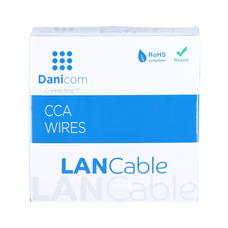 Cabo de rede exterior DSIT CAT5e U/UTP AWG 26/1 Flexível 100m Preto