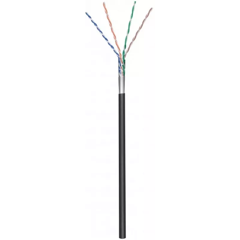 Cabo de rede exterior DSIT CAT5e F/UTP AWG 24/1 Condutor Sólido 100 metros Preto