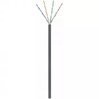 Cabo de rede exterior DSIT CAT6 U/UTP AWG 24/7 flexível 100m Preto