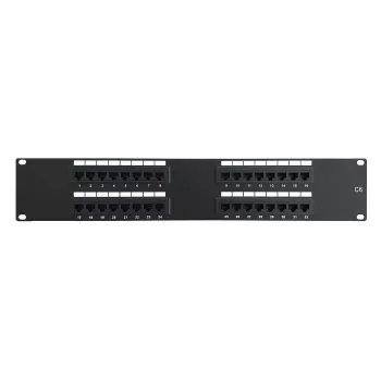 Patch panel DSIT 19 polegadas Cat6 UTP 32 portas 2U preto