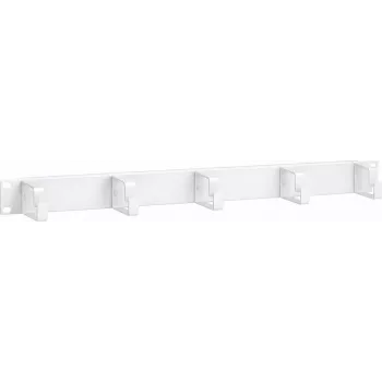 Painel de gestão de cabos DSIT 19 polegadas 1U metálico com passagem em fenda – branco (DS-1904-W)