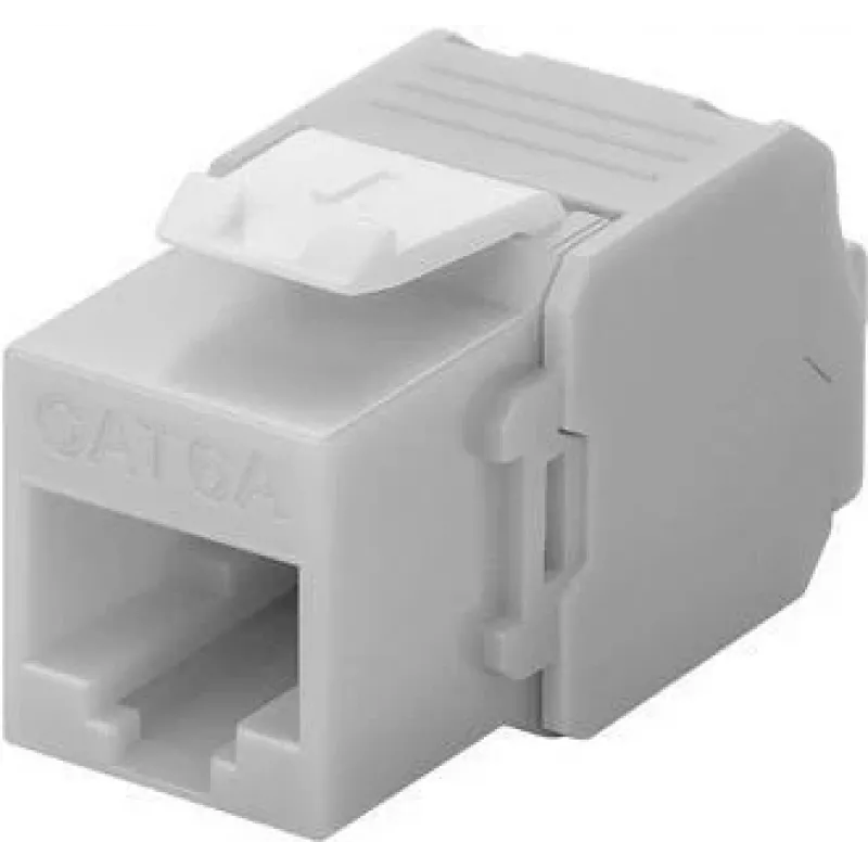 Tomada de rede DS-IT CAT6a UTP Keystone - sem ferramentas - cinzento (DS-KC-UTP6A-TL-2)
