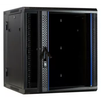 Armário de servidor reversível de montagem na parede DSIT DS6612-DOUBLE com porta de vidro, 600 mm de largura
