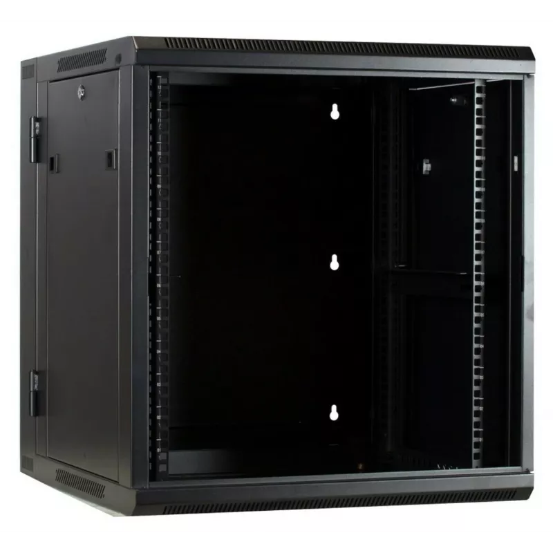 Armário de servidor reversível de montagem na parede DSIT DS6612-DOUBLE com porta de vidro, 600 mm de largura
