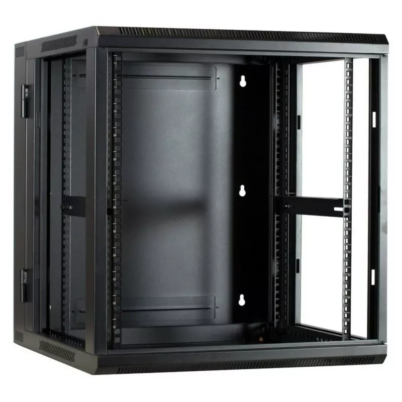 Armário de servidor reversível de montagem na parede DSIT DS6612-DOUBLE com porta de vidro, 600 mm de largura