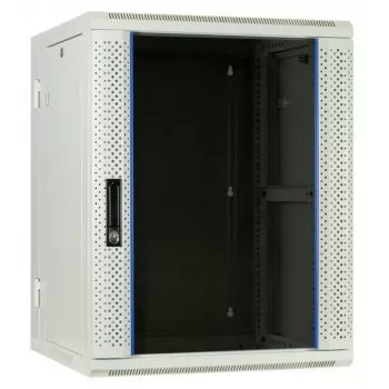 DSIT DS6615W-DOUBLE 6U armário de servidor de parede reversível com porta de vidro temperado, branco (600x450x370 mm)