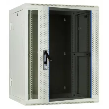 DSIT DS6615W-DOUBLE 6U armário de servidor de parede reversível com porta de vidro temperado, branco (600x450x370 mm)