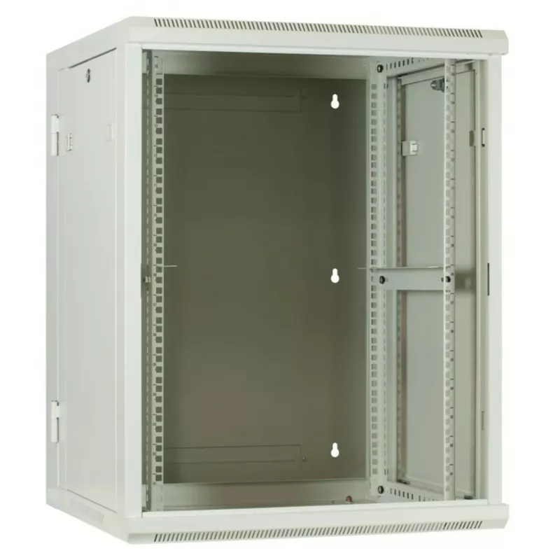DSIT DS6615W-DOUBLE 6U armário de servidor de parede reversível com porta de vidro temperado, branco (600x450x370 mm)