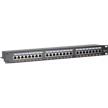 DSIT CAT 6 FTP patch panel de rede 19 polegadas 24 portas 1U LSA chapa de aço DS-Patch6-24FTP