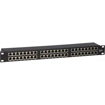 DS-IT CAT6 FTP 48 portas 19 polegadas 2U patch panel blindado, preto