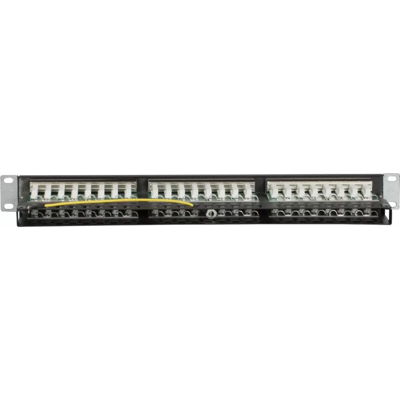 DS-IT CAT6 FTP 48 portas 19 polegadas 2U patch panel blindado, preto