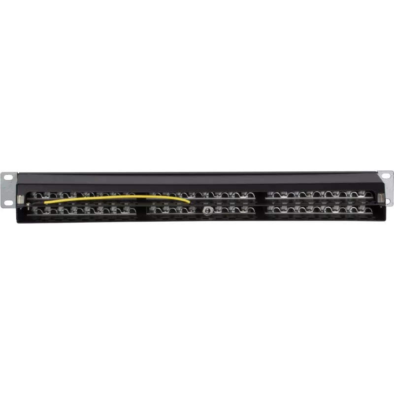 DS-IT CAT6 FTP 48 portas 19 polegadas 2U patch panel blindado, preto