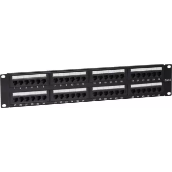DSIT DS-Patch6-48UTP CAT6 UTP 19 polegadas 48 portas patch panel de rede, 1U, preto