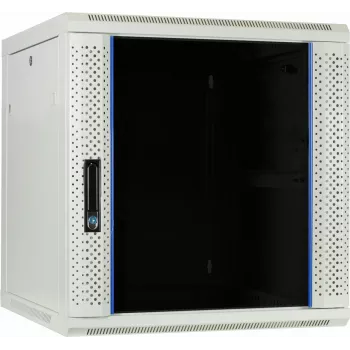 DSIT 12U armário de servidor de parede com porta de vidro, branco, 600x600x635 mm