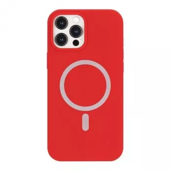 Capa de silicone Mercury MagSafe para iPhone 12 Pro Max 6,7 polegadas vermelha