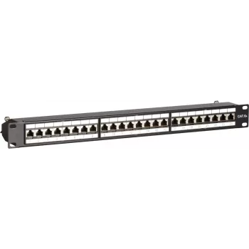 Patch panel DSIT CAT 6a STP 24 portas 19 polegadas para montagem em rack