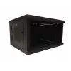 Armário de rede de parede DSIT DS6606ZP-DOUBLE 6U basculante com porta de vidro, 600x450x370 mm, preto