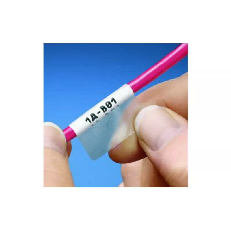 Etiquetas de identificação de cabos DSIT Wrap-Around, 21 unidades, brancas, material sintético resistente, para identificação e organização de cabos