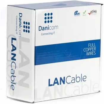 Cabo de rede DSIT DANICOM CAT6 UTP 100m PVC Fca DC-UTP6-100-FCA