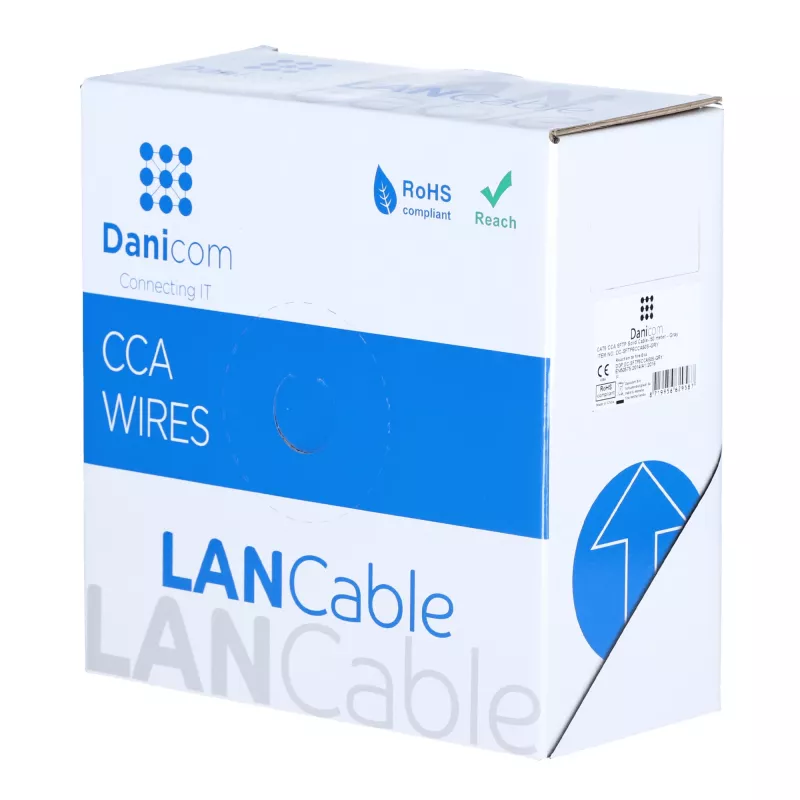Rolo de cabo DSIT CAT6 S/FTP 50m cinzento CCA (DC-SFTP6CCA50S-GRY)