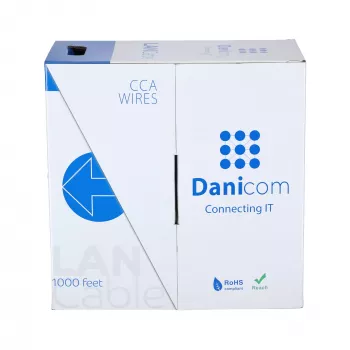 Cabo de instalação de rede DSIT CAT6 S/FTP com condutor maciço, 305m, cinzento
