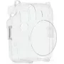 Capa com brilho Fujifilm Instax Mini 12 - Bolsa para câmara transparente com brilho e alça ajustável, fecho magnético, proteção personalizada em pele PU e PVC para Instax Mini 12