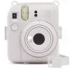 Capa com brilho Fujifilm Instax Mini 12 - Bolsa para câmara transparente com brilho e alça ajustável, fecho magnético, proteção personalizada em pele PU e PVC para Instax Mini 12