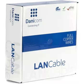 Cabo de condutor sólido DSIT DANICOM DC-SFTP6A-50S-DCA CAT6A S/FTP, 50 m, LSZH (Dca)