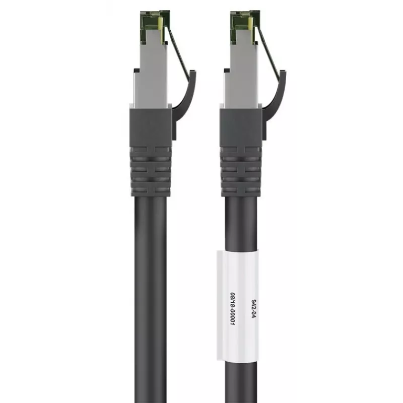 Cabo de rede DSIT RJ45 S/FTP PiMF CAT 8 preto 0,25m