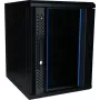 Rack de servidor DSIT 9U 10 polegadas para montagem na parede com porta de vidro, 370x450x486 mm, preto
