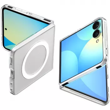 Capa MagSafe SPIGEN AirSkin Galaxy Z Flip 8 transparente/branco