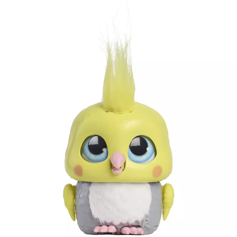 JUST PLAY furReal Handfuls Kakadu brinquedo interativo de papagaio, branco rosa amarelo, 10+ sons, a partir de 4 anos