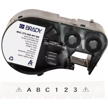 BRADY cartucho de etiquetas para BMP41/BMP51/BMP53/M511, tubo termorretrátil PermaSleeve de poliolefina, 38,1 mm x 2,44 m, branco com impressão preta, proporção de retração 3:1, B-427
