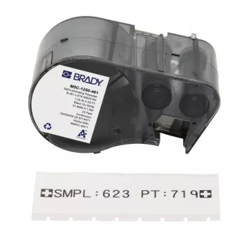BRADY etiqueta autolaminada de vinil para marcação de cabos para BMP51/BMP53/M511, branco/transparente, 38,1 mm x 25,4 mm, 160 etiquetas/rolo