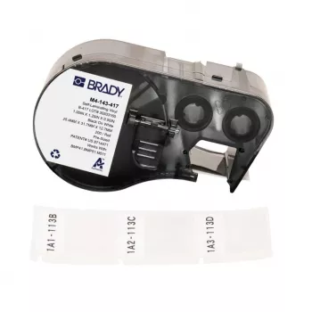 BRADY M4-143-417 cartucho de etiquetas autolaminadas de vinil para BMP41/BMP51/BMP53/M511, 1,5 polegadas x 21', branco/transparente