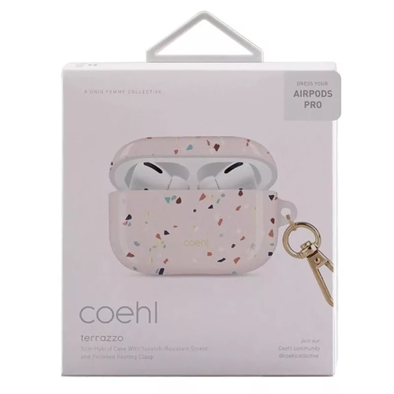 UNIQ Coehl Terrazzo capa para Apple AirPods Pro – rosa blush
