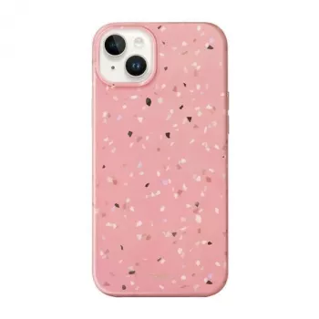 UNIQ Coehl Terrazzo capa para iPhone 14 Plus / 15 Plus, rosa coral