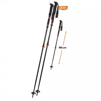 Bastões de esqui de montanha Komperdell Carbon C2 Ultralight - Preto/Laranja