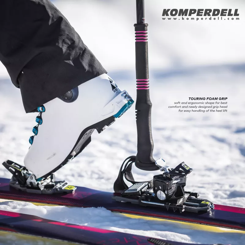 Bastões de esqui de montanha Komperdell Carbon C2 Ultralight - Preto/Laranja