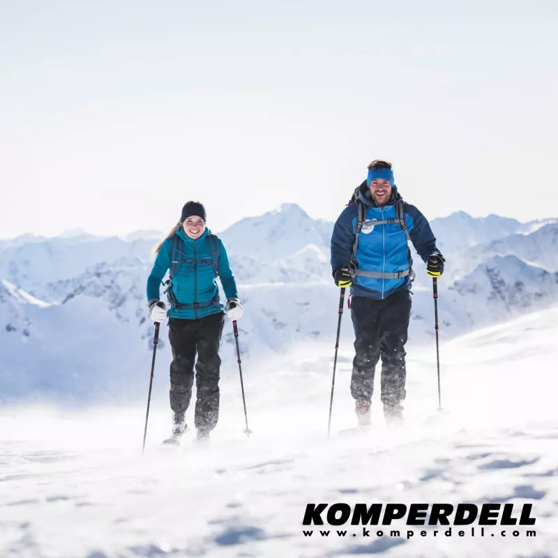 Bastões de esqui de montanha Komperdell Carbon C2 Ultralight - Preto/Laranja