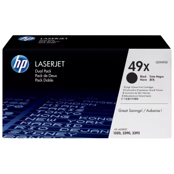 HP 49X cartuchos de toner preto de alto rendimento pack duplo (Q5949XD)