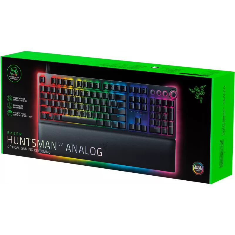 Razer Huntsman V2 teclado gaming com fios, switches Analog Optical, disposição nórdica, RGB, preto (RZ03-03610600-R3N1)