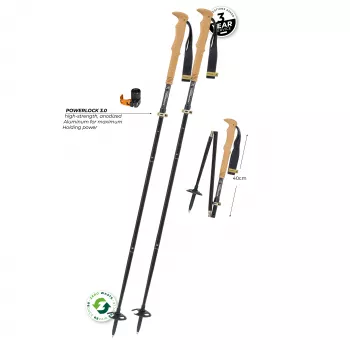 Komperdell FX Lite Carbon Vario Summit Compact bastões de trekking - titânio