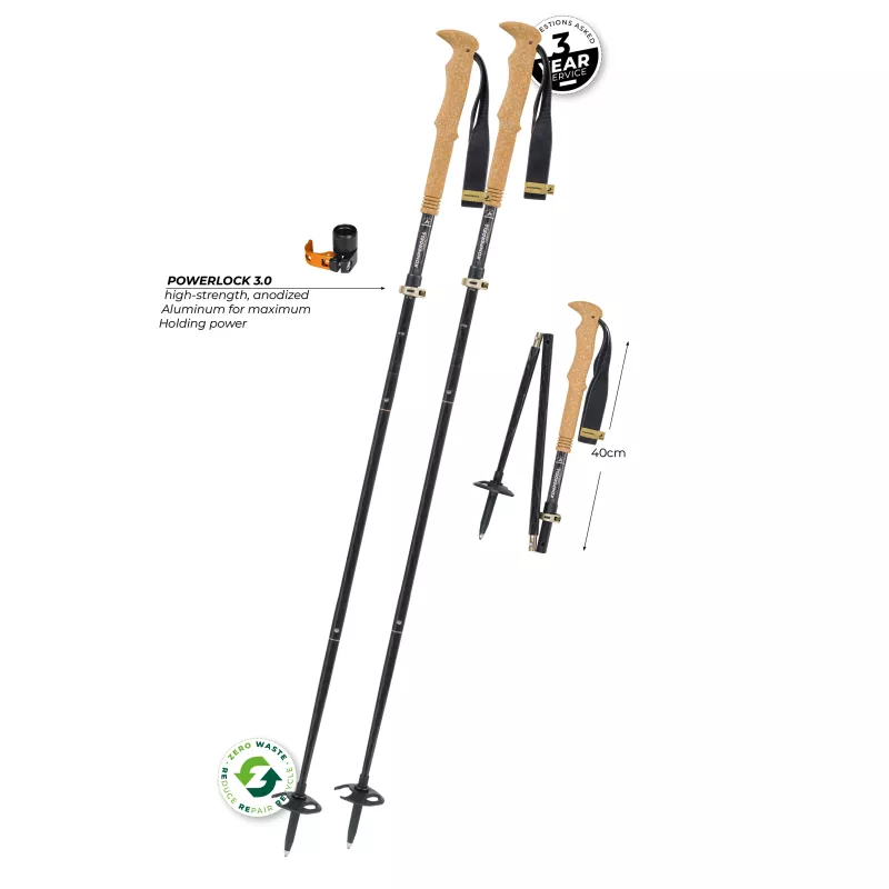 Komperdell FX Lite Carbon Vario Summit Compact bastões de trekking - titânio